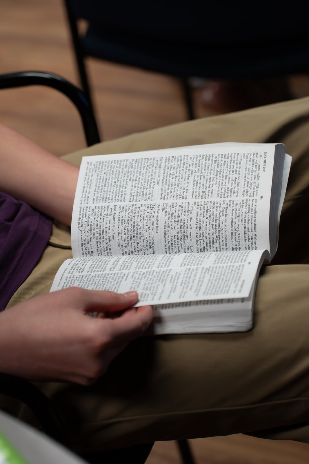 Student reading his Bible